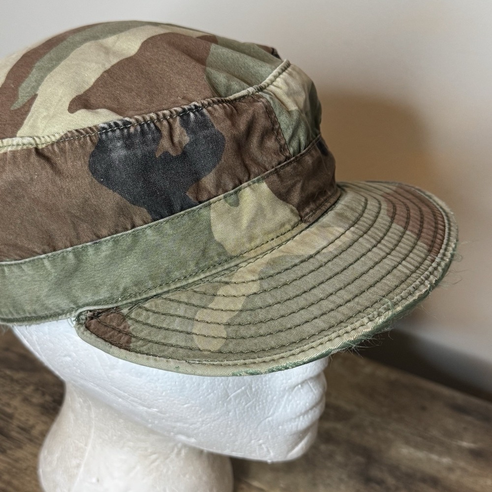 US Military Woodland Camo BDU Patrol Cap Hat 7 3/8 Propper 1989 DLA Contract - Picture 5 of 12